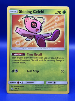 2017 Pokemon Shining Celebi SM79 Sun and Moon Black Star Promo Holo LP- - Image 1