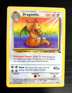 Dragonite Fossil Non-Holo Rare 19/62 Pokemon Card - Image 1