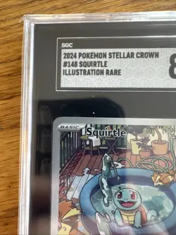 2024 POKEMON SCR EN-STELLAR CROWN ILLUSTRATION RARE #148 SQUIRTLE SGC 8.5 - Image 3