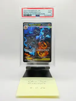 2025 Pokemon PFL EN Phantasmal Flames #125 MEGA CHARIZARD X EX PSA 9 MINT - Image 1