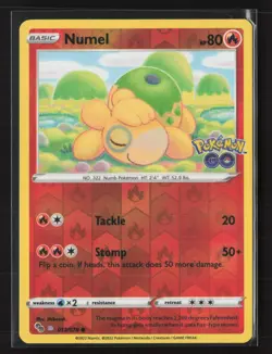 Numel 013/078 Common Pokemon GO Pokemon Reverse Holo Lightly Played - Image 1