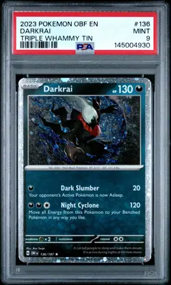 PSA 9 Darkrai 136 Triple Whammy Tin Pokemon 2023 Pokemon Obf En-Obsidian Flames - Image 1