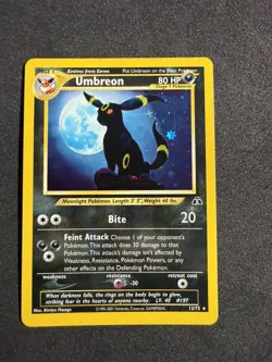 Umbreon 13/75 Neo Discovery Holo Ultra Rare Unlimited Pokemon Card - Image 2
