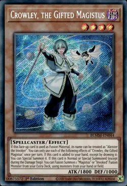 Crowley, The Gifted Magistus - Secret Rare 1st Edition BLMM-EN044 - NM - YuGiOh - Image 1