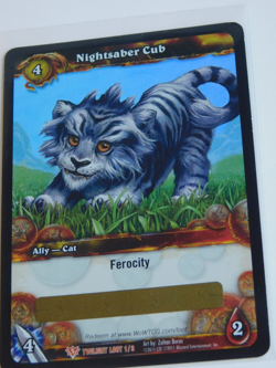 World of Warcraft TCG Nightsaber Cub Unused Loot Card (Pet) - Image 2