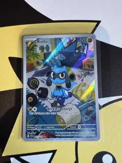 Pokemon Cards Riolu 215/198 Scarlet & Violet Illustration Rare NM best - Image 1