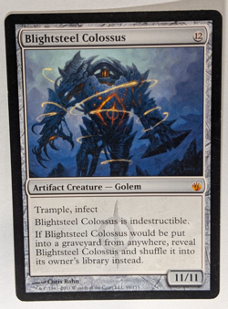 Blightsteel Colosus MtG Mirrodin Beseiged Regular Lightly Played LP Mythic Rare - Image 1