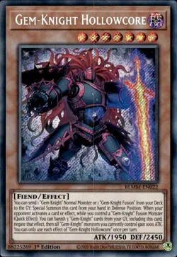 Gem-Knight Hollowcore - Secret Rare 1st Edition BLMM-EN022 - NM - YuGiOh - Image 1