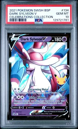 2021 POKEMON SWSH BLACK STAR PROMO CELEBRATIONS COLL #134 DARK SYLVEON V PSA 10 - Image 1