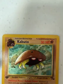 Pokemon Kabuto 50/62 Fossil 1st Edition Stage 1 30 HP Common Regular - Image 2