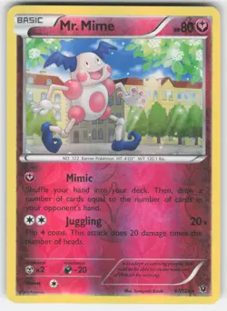 Mr. Mime 67/124 Rare Fates Collide Pokemon Reverse Holo LP - Image 1