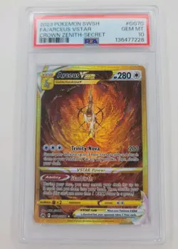 2023 Pokemon Sword & Shield Crown Zenith Secret Full Art/Arceus VSTAR PSA 10 GEM - Image 1