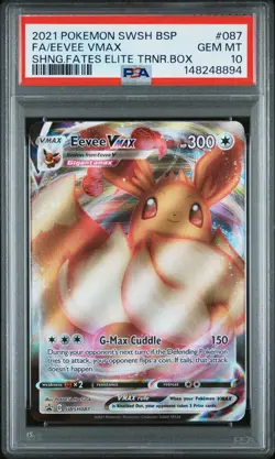 2021 POKEMON SWSH BLACK STAR PROMO #087 FULL ART/EEVEE VMAX PSA 10 - Image 1
