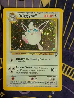 Pokemon TCG Wigglytuff 19/130 Holo Base Set 2 LP - Image 1