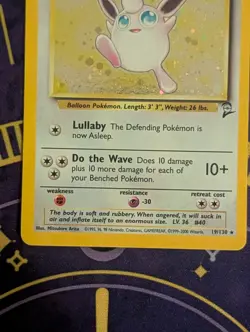 Pokemon TCG Wigglytuff 19/130 Holo Base Set 2 LP - Image 2