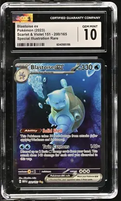 Pokemon Blastoise ex 151 Special Illustration Rare #200 CGC 10 - Image 1