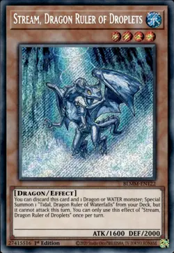 Stream, Dragon Ruler Of Droplets - Secret Rare 1st Ed. BLMM-EN122 - NM - YuGiOh - Image 1