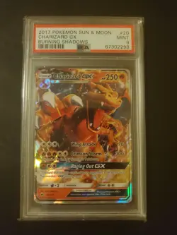 2017 Pokemon Sun & Moon Burning Shadows 20/147 Charizard GX PSA MINT 9 - Image 1