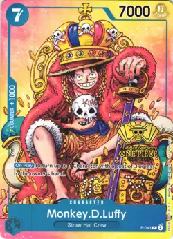 MONKEY.D.LUFFY (2ND ANNIVERSARY STAMPED PROMO) P-043 NM - Image 1