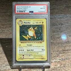 Pokemon 2016 XY Raichu Holo Evolutions 36 PSA 8 - Image 1