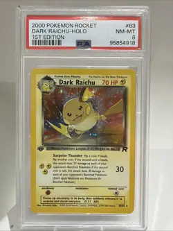 PSA 8 Dark Raichu 83/82 1st Edition | Team Rocket | Holo Pokemon Card - Image 1