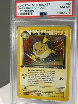 PSA 8 Dark Raichu 83/82 1st Edition | Team Rocket | Holo Pokemon Card - Image 4