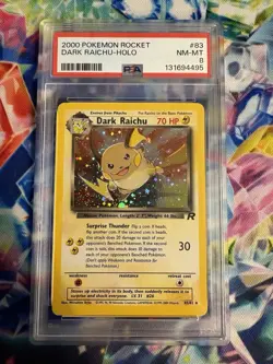 2000 POKEMON ROCKET #83 DARK RAICHU-HOLO PSA 8 - Image 1