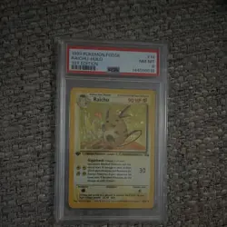 Pokemon TCG Fossil Raichu Holo 1st Edition #14 PSA 8 1999 English - Image 3
