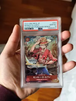 PSA 10 One Piece Card MONKEY D LUFFY Champ Set purchase Bonus P001 - Image 3