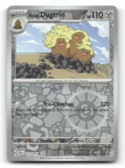 Alolan Dugtrio 123/191 - Surging Sparks Reverse Holo - Pokemon Card NM/M - Image 1