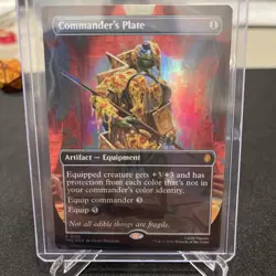 Commanders Plate 0135 - Exclusive Pizza Box Promo Extended Alt Art Foil MTG TMNT - Image 1