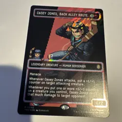 MTG TMNT Casey Jones, Back Alley Brute Borderless Surge Foil Pixel 0090 - Image 1