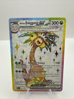 Pokemon TCG Alolan Exeggutor EX Holo Ultra Rare Card 225/191 Surging Sparks - Image 1