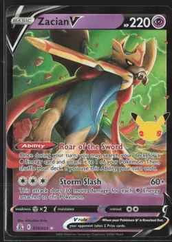 Zacian V 16/25 2021 Celebrations Set Pokemon Card Ultra Rare Holo - Nm - Image 1
