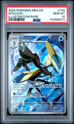 2025 POKEMON MEG EN-MEGA EVOLUTION ILLUSTRATION RARE #142 INTELEON PSA 10 - Image 1