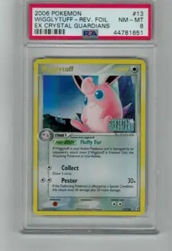2006 Pokemon Vintage Wigglytuff Ex Crystal Guardians Reverse Foil #13 Psa 8 - Image 1