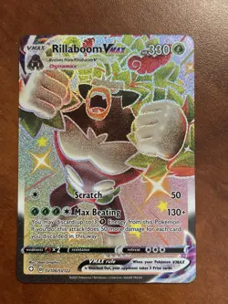 Pokemon-Rillaboom VMAX-Shining Fates Shiny Vault-SV106/SV122-Shiny Holo Rare - Image 1
