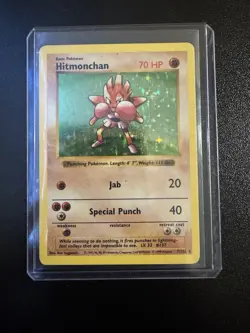 Pokemon TCG Hitmonchan Holo Rare Shadowless Card Base Set - Image 1