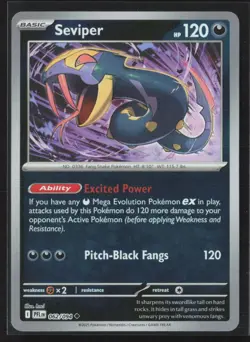 062/094 Seviper - Phantasmal Flames - Reverse Holo NM Pokemon - Image 1