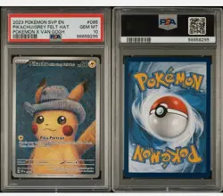 2023 Pokemon Van Gogh Pikachu PSA 10 Gem Mint Pikachu With A Grey Felt Hat - Image 1