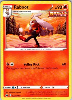 Raboot 27/198 Pokemon TCG Chilling Reign Uncommon Reg -NM/M - Image 1