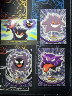 Pokemon 1999 Topps TV Animation Edition Cards Gengar 94 Haunter 93 Gastly 92 LP - Image 1