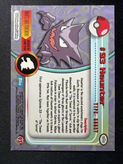 Pokemon 1999 Topps TV Animation Edition Cards Gengar 94 Haunter 93 Gastly 92 LP - Image 5