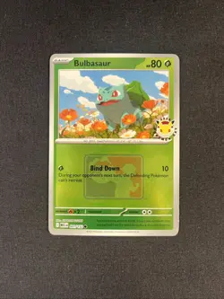 Bulbasaur 001/132, NM 2026 Pokemon Day Stamped Promo, League Card, Reverse Holo - Image 1