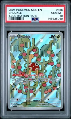 2025 POKEMON MEG EN-MEGA EVOLUTION ILLUSTRATION RARE #136 SHUCKLE PSA 10 - Image 1