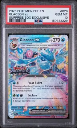 Glaceon Prismatic Evolutions Stamped Surprise Box Promo 26/131 - PSA 10 Gem Mint - Image 1