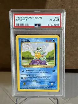 Pokemon TCG Squirtle Base Set Unlimited 63/102 PSA 10 Gem Mint - Image 1