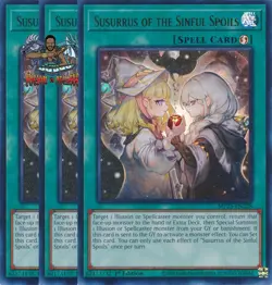 Yugioh! 3x Susurrus of the Sinful Spoils MP25-EN228 Ultra Rare 1st Ed NM - Image 1