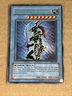 Yugioh Black Luster Soldier SYE-024 1st Edition Ultra Rare - Image 1