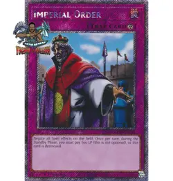 Yugioh! 1x Imperial Order RA03-EN106 Platinum Secret Rare 1st Ed NM - Image 1